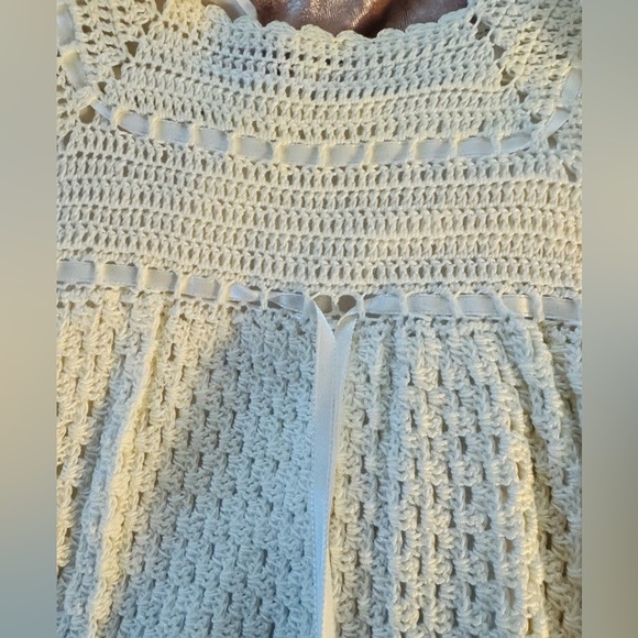 💥Handmade 3pc Christening Elegant Cream Crochet Set - Picture 5 of 10